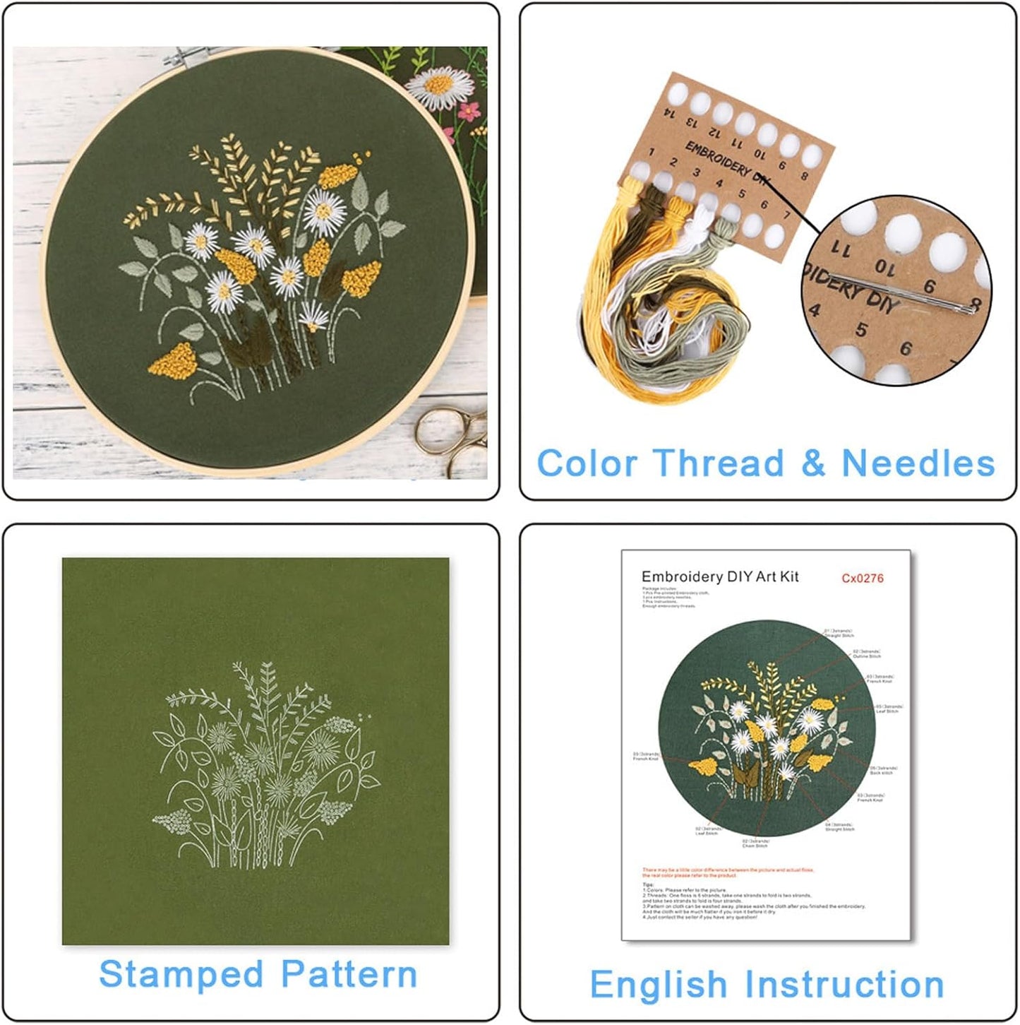 Chrysanthemum Daisy Embroidery Kits for Beginners