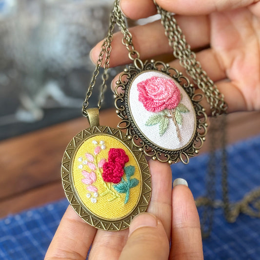 Beginner Embroidery Kit Necklace
