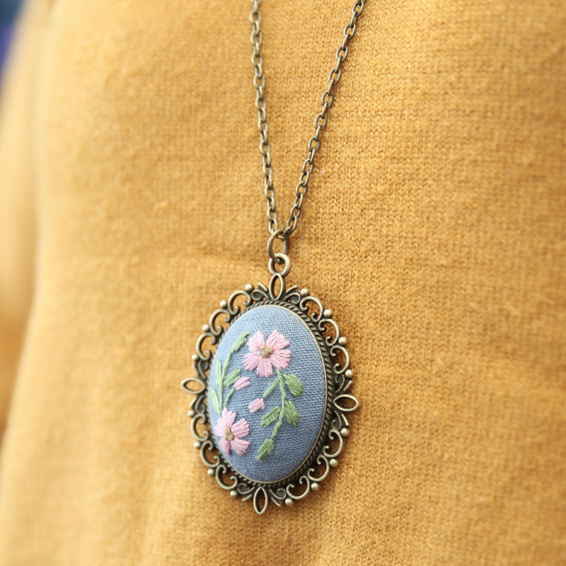 Embroidery Necklace Pendant Kits Mini