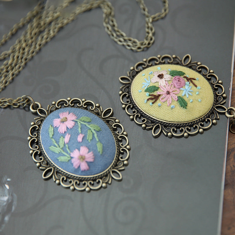 Embroidery Necklace Pendant Kits Mini