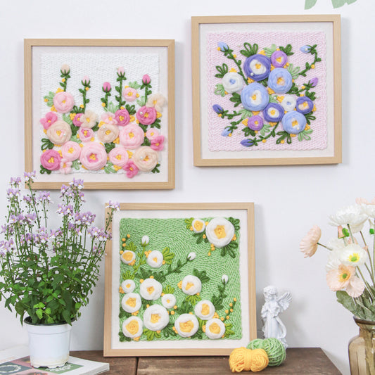 Flower 3D Punch Needle Embroidery DIY Kit