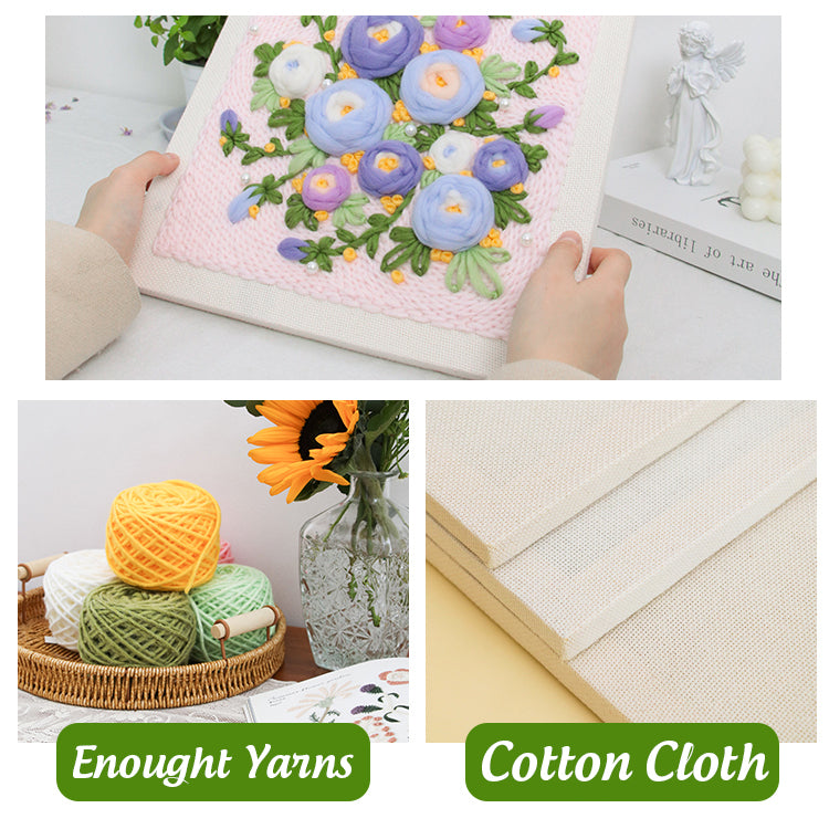 Flower 3D Punch Needle Embroidery DIY Kit
