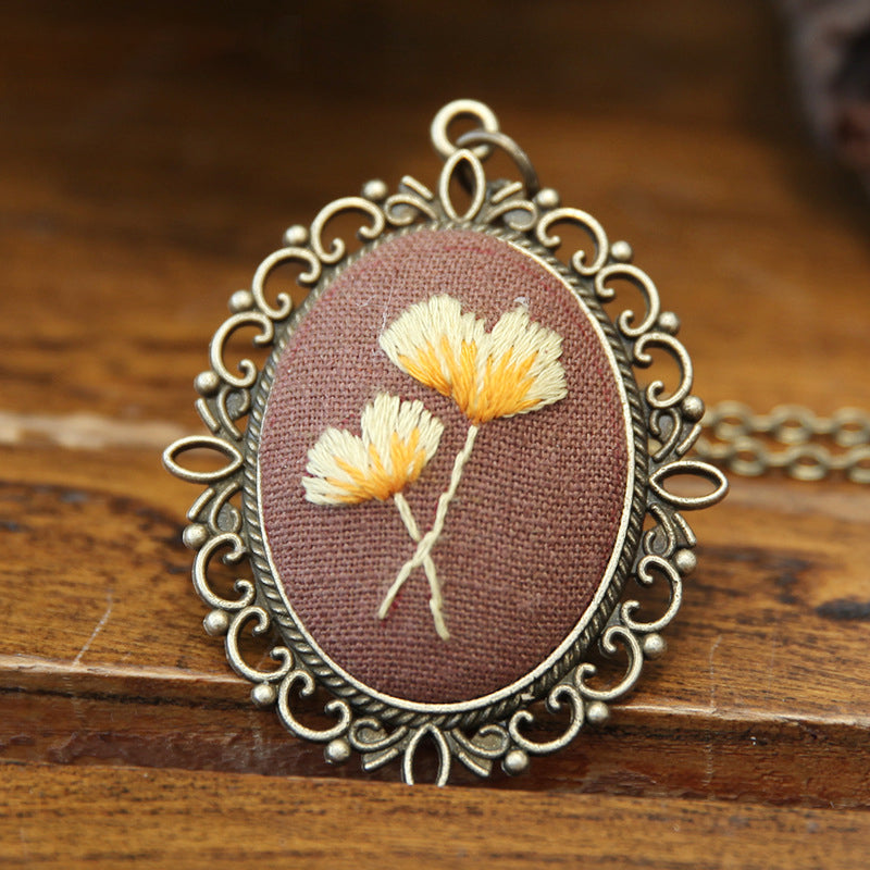 Embroidery Necklace Pendant Kits Mini