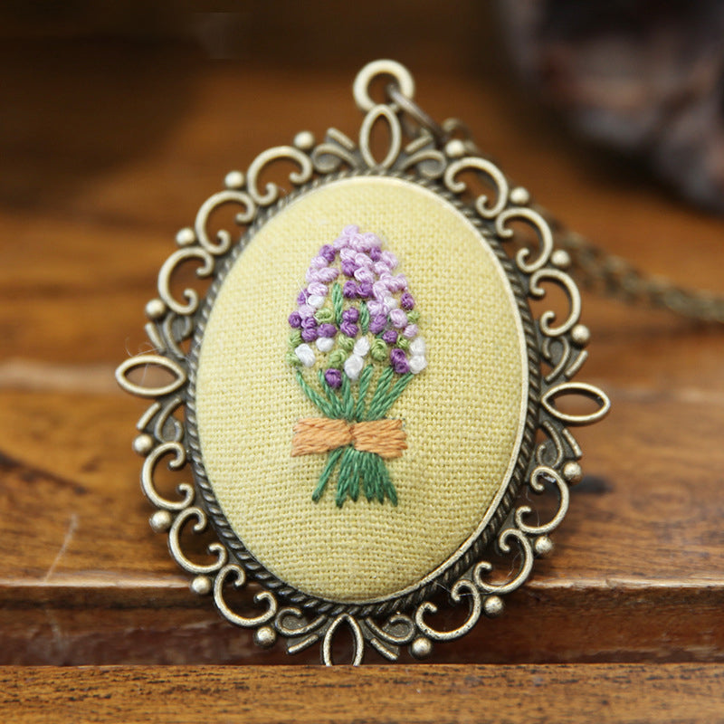Embroidery Necklace Pendant Kits Mini