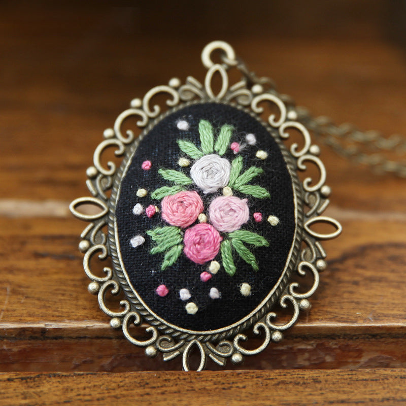 Embroidery Necklace Pendant Kits Mini