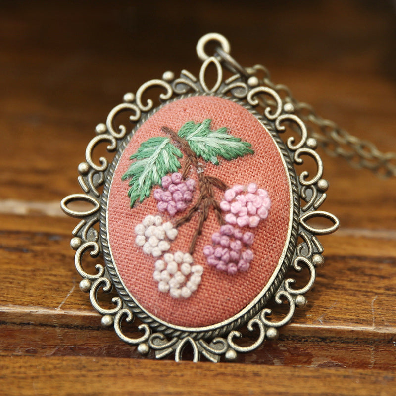 Embroidery Necklace Pendant Kits Mini