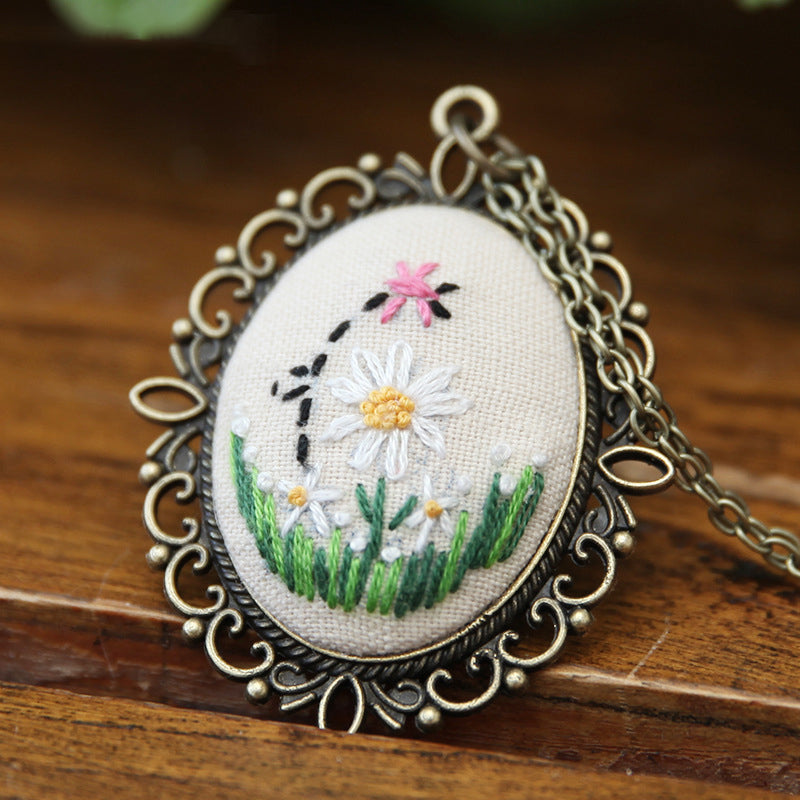 Embroidery Necklace Pendant Kits Mini