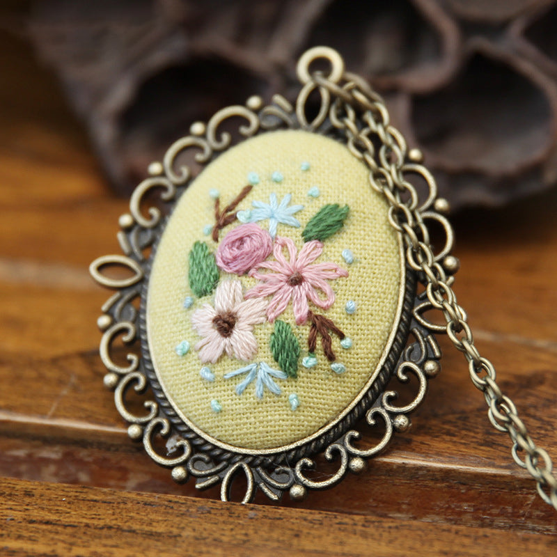 Embroidery Necklace Pendant Kits Mini
