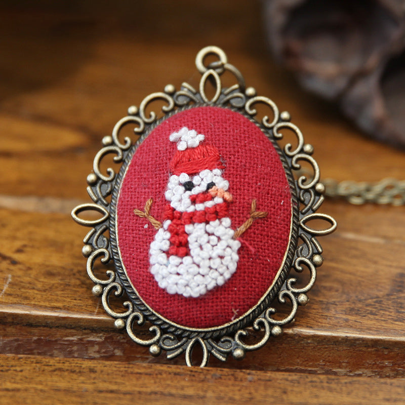 Embroidery Necklace Pendant Kits Mini