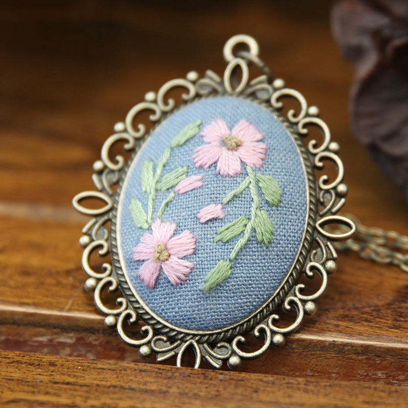 Embroidery Necklace Pendant Kits Mini