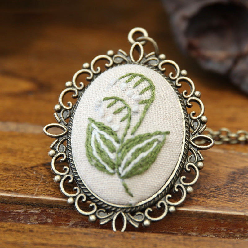 Embroidery Necklace Pendant Kits Mini