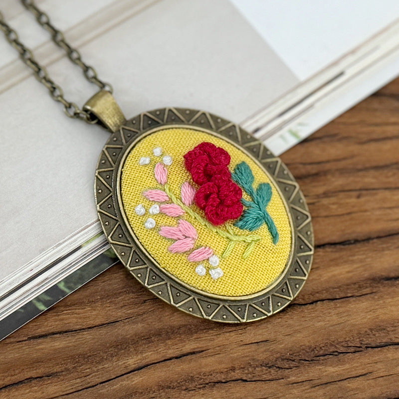 Beginner Embroidery Kit Necklace