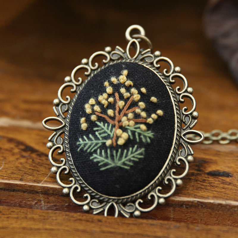 Embroidery Necklace Pendant Kits Mini