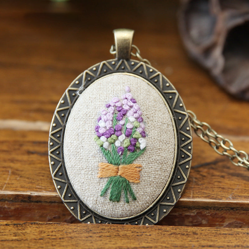 Embroidery Necklace Pendant Kits Mini
