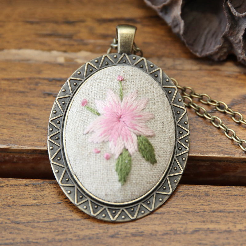 Embroidery Necklace Pendant Kits Mini