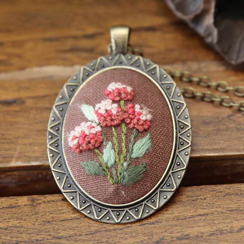 Embroidery Necklace Pendant Kits Mini