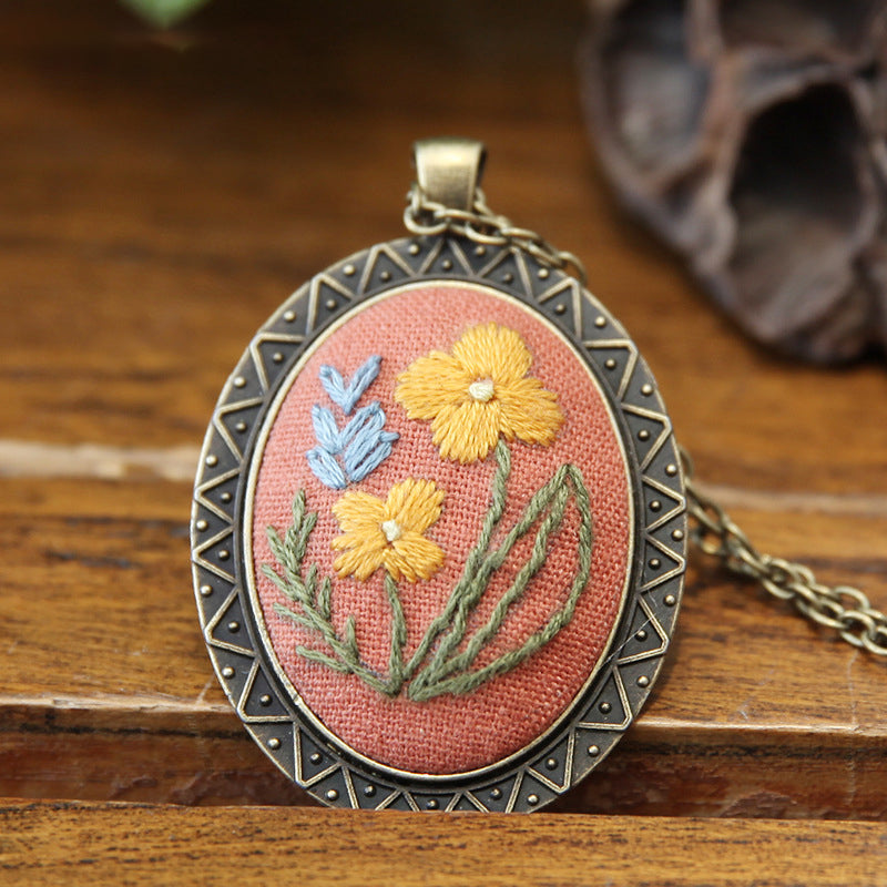 Embroidery Necklace Pendant Kits Mini