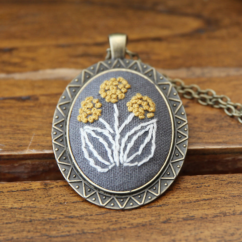 Embroidery Necklace Pendant Kits Mini