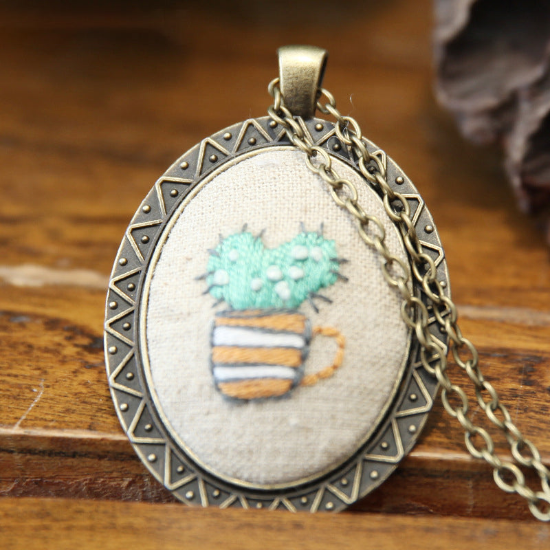 Embroidery Necklace Pendant Kits Mini