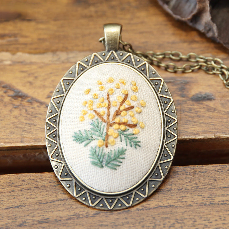 Embroidery Necklace Pendant Kits Mini