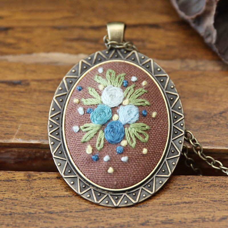 Embroidery Necklace Pendant Kits Mini