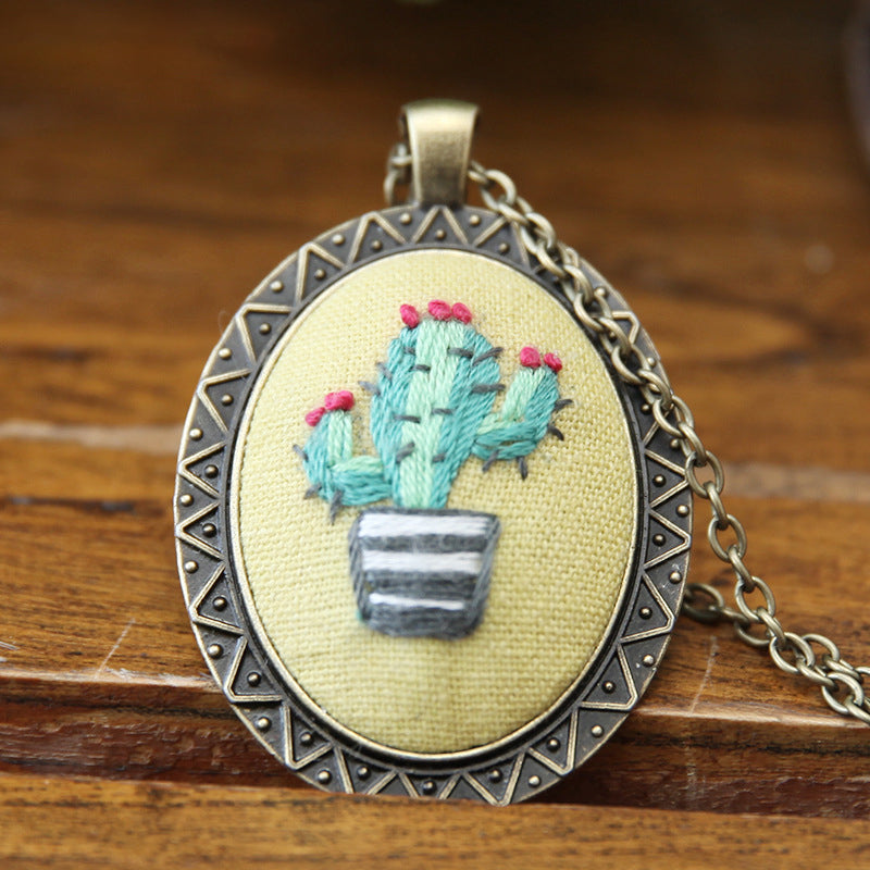 Embroidery Necklace Pendant Kits Mini