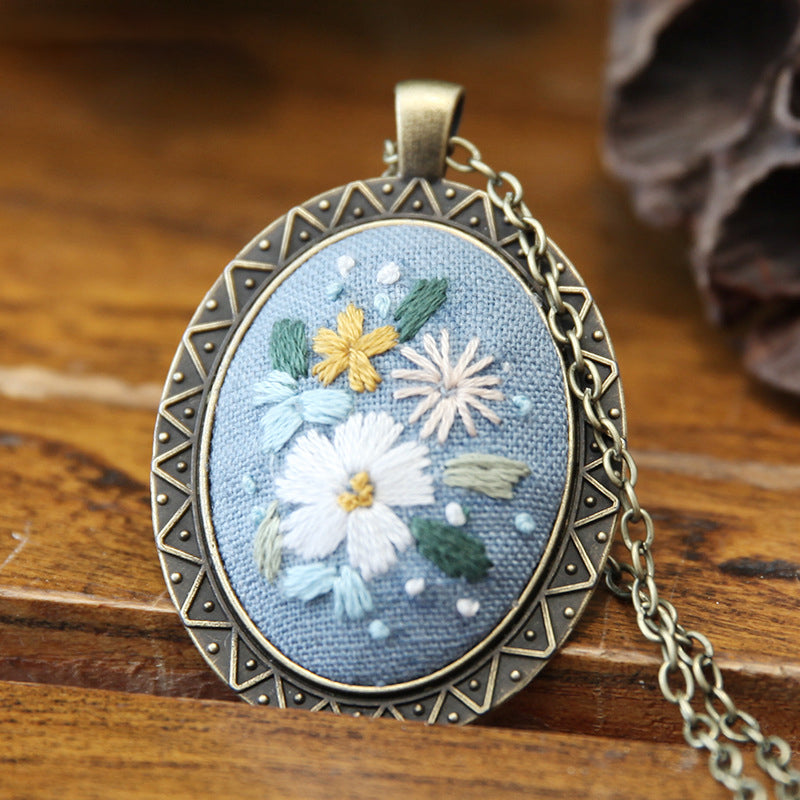 Embroidery Necklace Pendant Kits Mini
